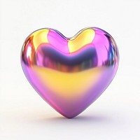 Side heartshape illustration decorative iridescent.