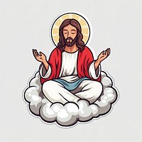 Jesus art illustration clouds.