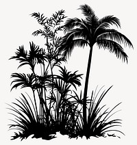 Silhouette illustration tropical plants vector