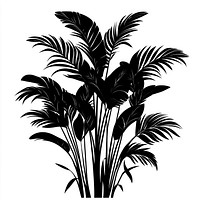 Tropical bushes illustration silhouette plant.