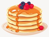 Pancakes illustration dessert berries vector