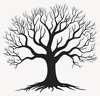 Oak tree silhouette illustration illustrated vector