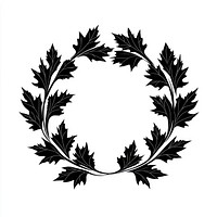 Different maple leaves wreath leaf illustration black.