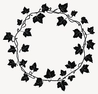 Ivy vines leaves wreath leaf illustration silhouette vector