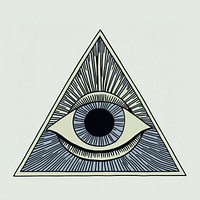 Esoteric triangle eye illustration all-seeing geometric.