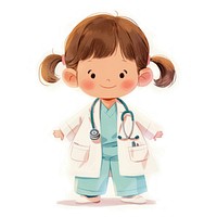 Girl Doctor illustration stethoscope doctor.