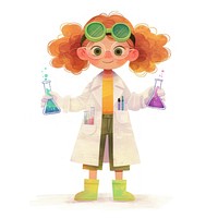 Girl Scientist coat illustration scientist.