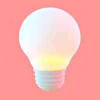 3d light bulb illustration minimalist lightbulb.