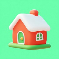 3d home illustration background cute.