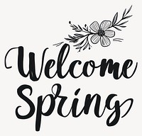 Illustration welcome spring black vector