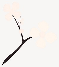 Abstract cherry blossom illustration minimalist flower vector