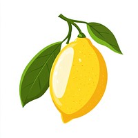 Lemon illustration produce leaves.