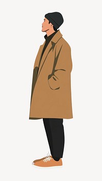 A man wearing coat illustration clothing hat vector