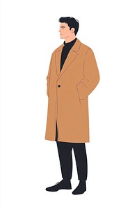 A man wearing coat illustration minimalist clothing.