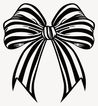 Bow ribbon black white art vector