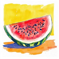 Watermelon illustration watercolor fruit.