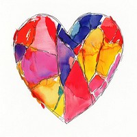 Broken heart illustration watercolor artistic.