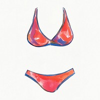 Summer bodysuit illustration watercolor swimwear.