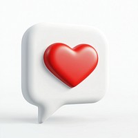 White speech bubble heart symbol social.