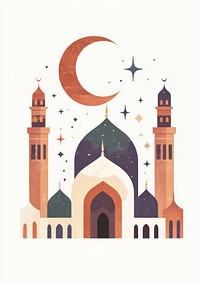 Flat illustration of Ramadan mosque art architecture.