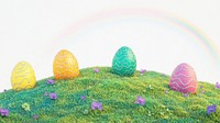 5 Easter eggs background patterns flowers.