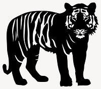 Tiger silhouette wildlife animal vector