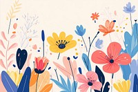 Various flowers in spring art illustration colorful.