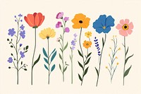 Colorful spring flowers art illustration graphics.