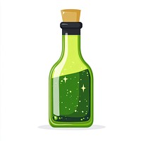 Green witch potion bottle illustration glass style.