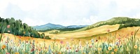 NATURE IN WATERCOLOR nature meadow countryside.