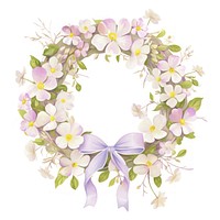 Coquette spring wreath art illustration flowers.