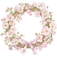 Coquette flower wreath flowers art illustration.