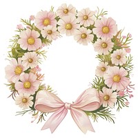 Coquette flower wreath flowers illustration pink.