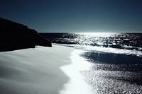 Beach landscape ocean water.