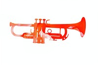 Trumpet illustration flugelhorn instrument watercolor.