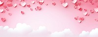 Heart-shaped paper cutouts valentine's background romantic.