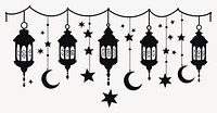 Ramadan lanterns decoration crescent hanging vector