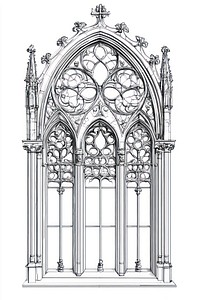 Church window architectural architecture drawing.