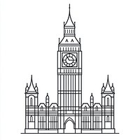 Big ben architecture illustration tower.