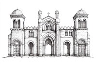 Cathedal renaissance architecture drawing cathedral building.