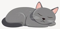 Grey cat illustration sleeping animal vector