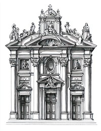 Renaissance architecture drawing art architectural.