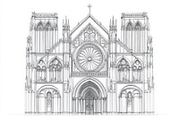 Renaissance Cathedal drawing architectural architecture.