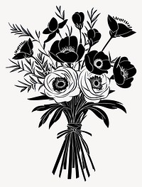 Anemones with RanunculusFlower flower drawing bouquet vector