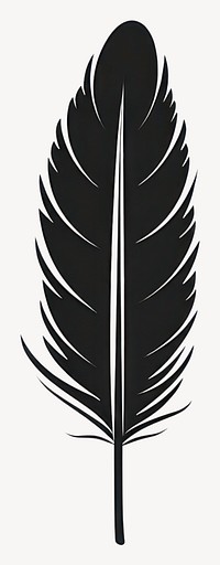 Feather silhouette simple black vector