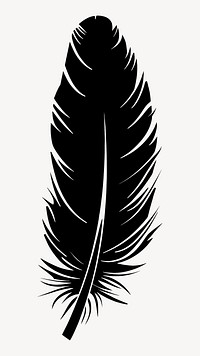 Flying feather silhouette black illustration vector