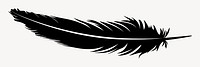 Flying feather silhouette black illustration vector