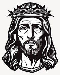 Jesus wearing a crown of thorns art illustration drawing vector