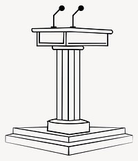 Podium minimalist speech presentation vector