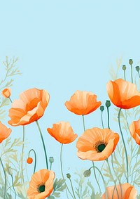 Poppy flower border poppies poppy illustration.